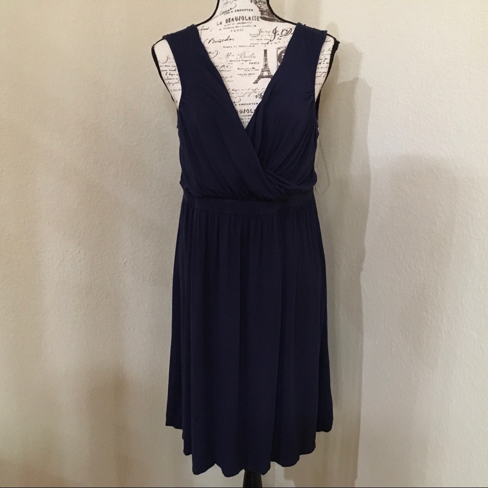 Blue Knit Midi Dress